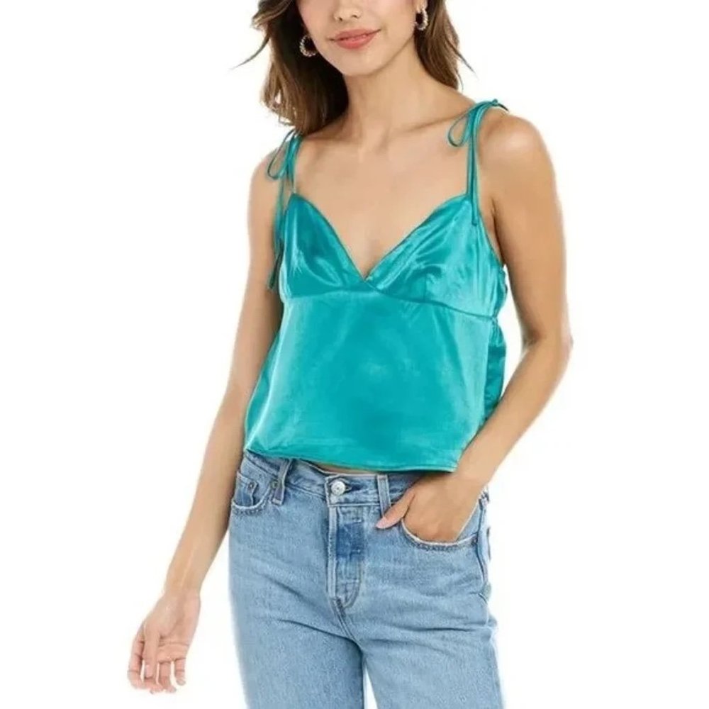 NWT WeWoreWhat Teal Green Sateen Cami (Size M)